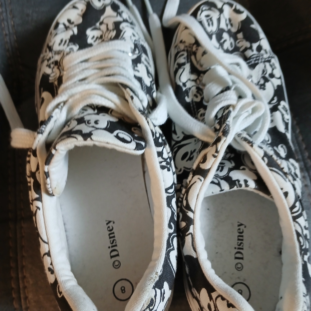 Disney Womens Black and White Shoes